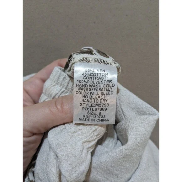 Umgee USA Oatmeal Leopard Print Elastic Waist Drawstring Jogger Pant Size Small - Picture 7 of 10